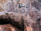 Rapelling to cliff dwelling